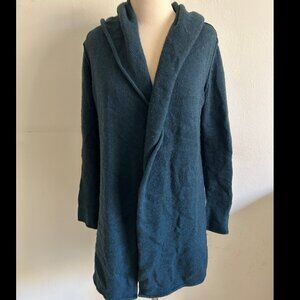 VINCE Hooded long cardigan sweater Greenish Blue size S